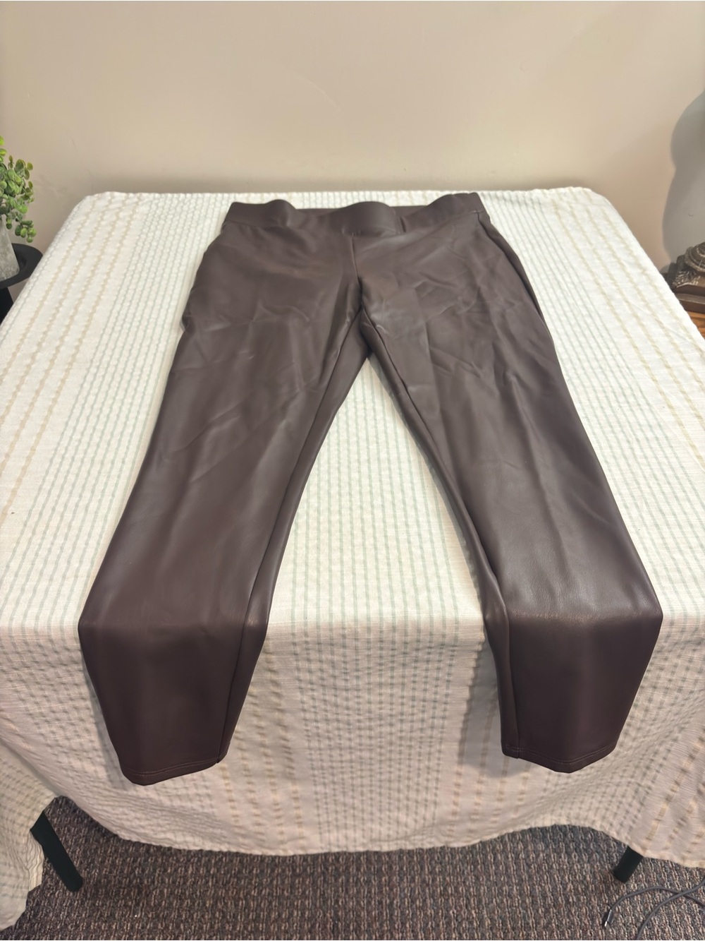 LOFT Brown Faux-Leather Leggings